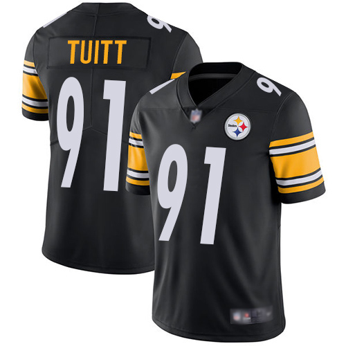 Youth Pittsburgh Steelers Football #91 Limited Black Stephon Tuitt Home Vapor Untouchable Nike NFL Jersey->youth nfl jersey->Youth Jersey